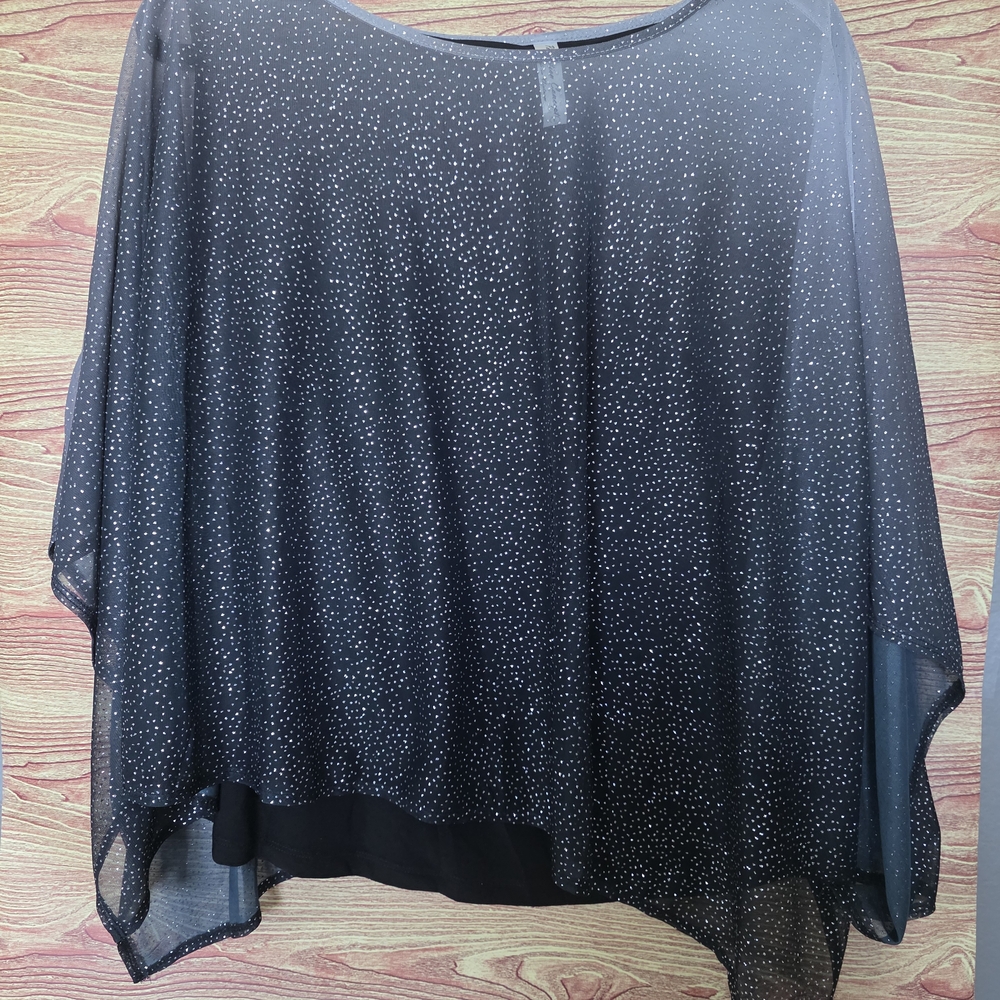 PerSeption Concept Black Dolman Sleeve Oversized Blouse